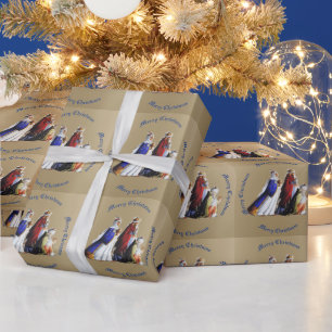 The Three Magi Bearing gifts & Christmas greeting Wrapping Paper