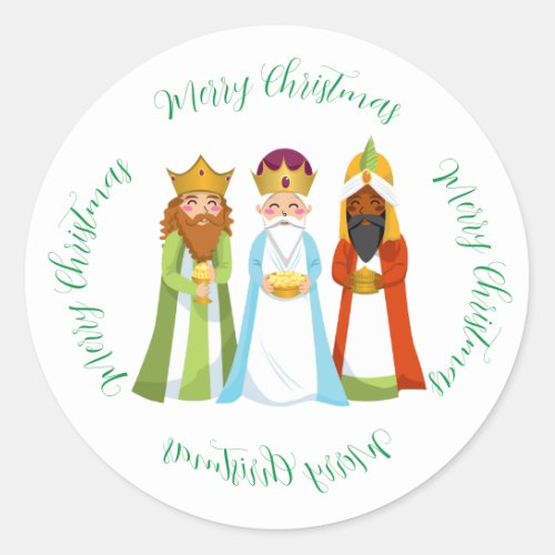 The Three Magi  Christmas greeting Classic Round Sticker