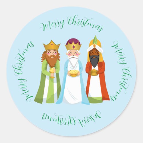 The Three Magi  Christmas greeting Classic Round Sticker