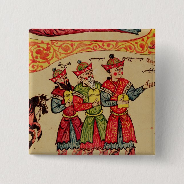 The Three Magi, detail from the Nativity Button (Front)