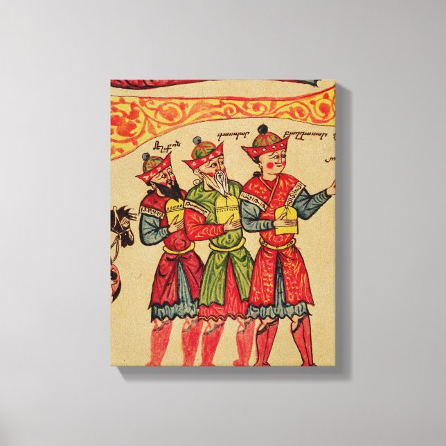 The Three Magi, detail from the Nativity Canvas Print (Front)