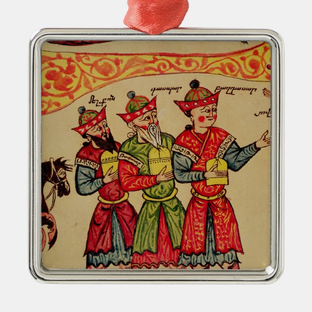 The Three Magi, detail from the Nativity Metal Ornament (Front)