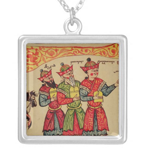 The Three Magi detail from the Nativity Silver Plated Necklace