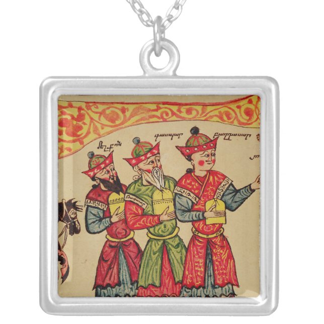 The Three Magi, detail from the Nativity Silver Plated Necklace (Front)