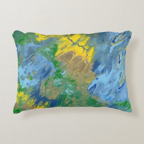 The Three Monsters acrylic painting Accent Pillow