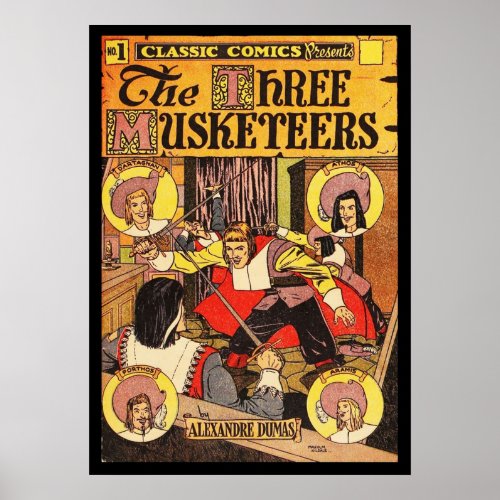 The Three Musketeers Alexandre Dumas Comic Book Co Poster