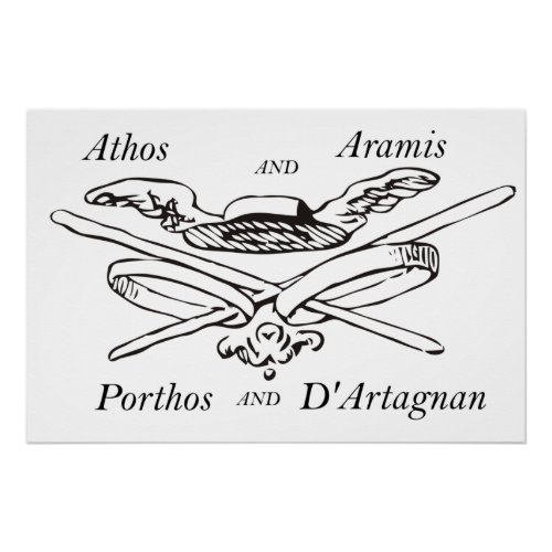The Three Musketeers Athos Aramis Porthos Artagnan Poster