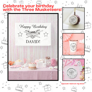 The Three Musketeers Happy Birthday Party Banner