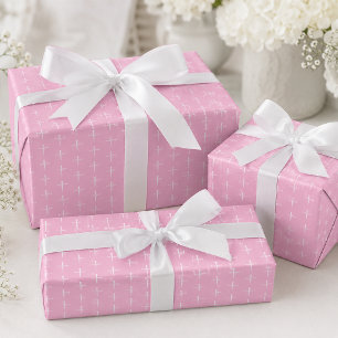 The Three Nails, Pink and White Cross Christian Wrapping Paper