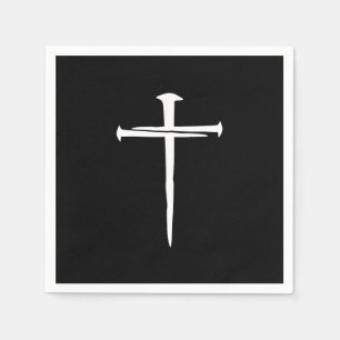 The Three Nails White Cross Christian Napkins