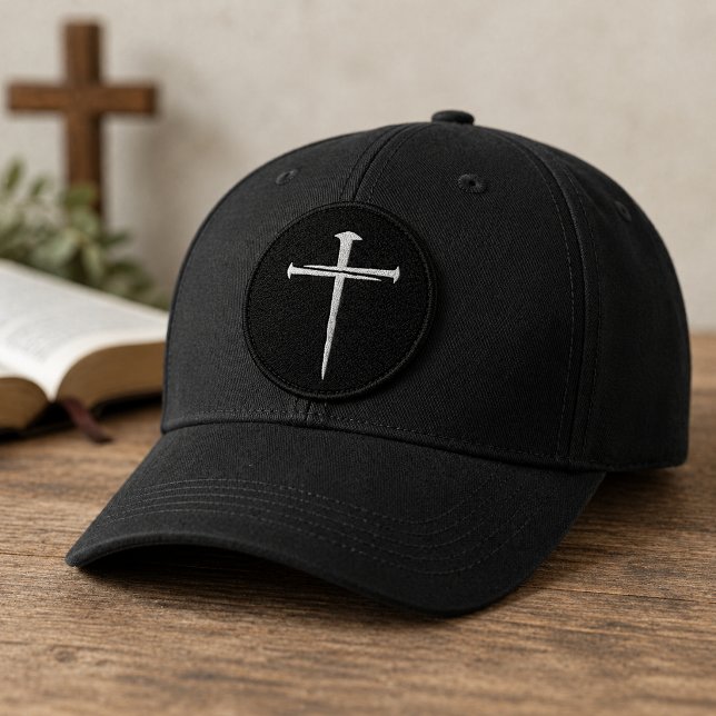 The Three Nails White Cross Christian Patch (Creator Uploaded)