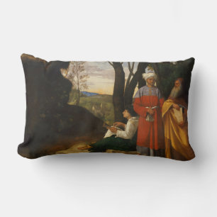 The Three Philosophers (Wise Men) (by Giorgione) Lumbar Pillow