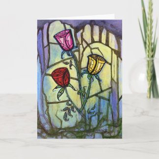 The Three Roses Blank Greeting Card
