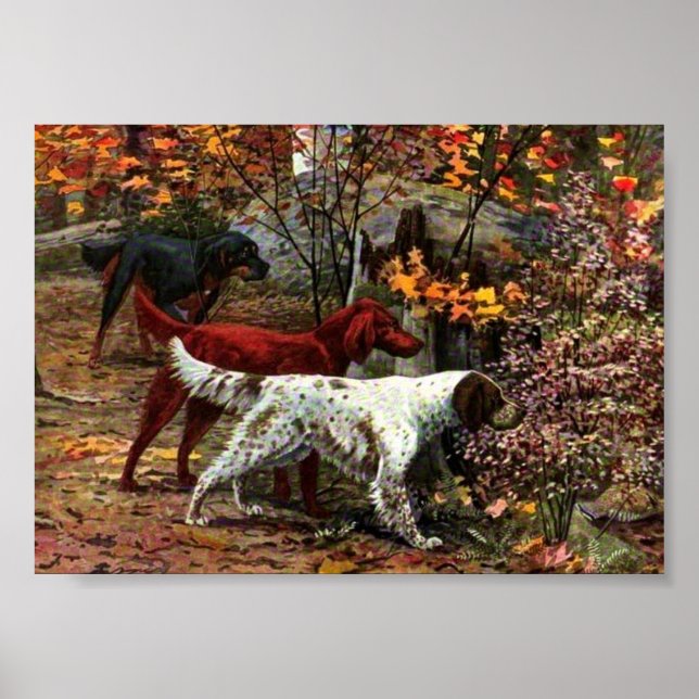 The Three Setters Canvas Print (Front)