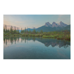 The Three Sisters at Dawn Wood Wall Art