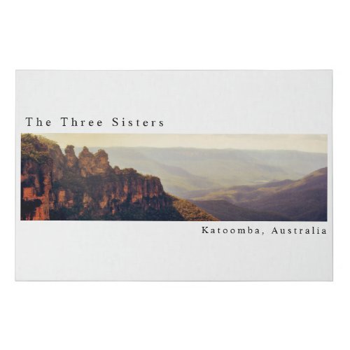 The Three Sisters Blue Mountain Australia Faux Canvas Print