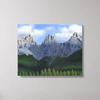 The three sisters in Canmore, Alberta, Canada Canvas Print