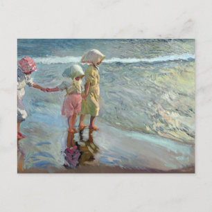 The three sisters on the beach by Joaquin Sorolla Postcard