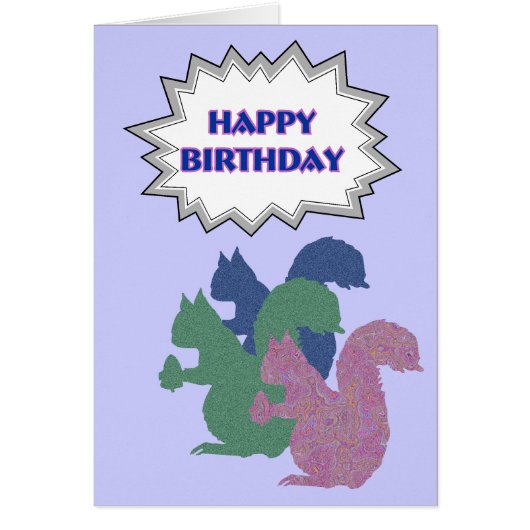 The Three Squirrels "Happy Birthday" Card (Front)
