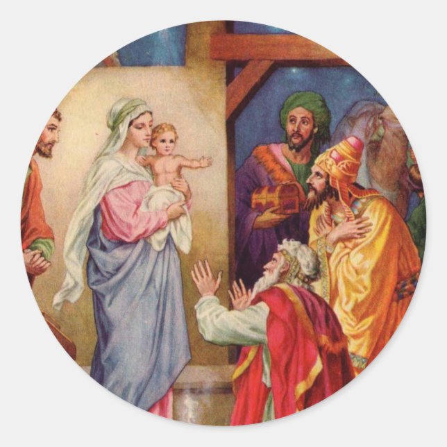 The three wise men classic round sticker (Front)