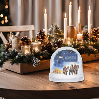 The Three Wise Men Matt. 2:10-11 Bible Verse Snow Globe