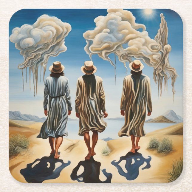 The Three Wise Men Square Paper Coaster (Front)