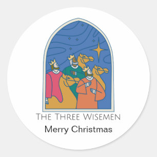 The Three Wisemen Merry Christmas Classic Round Sticker