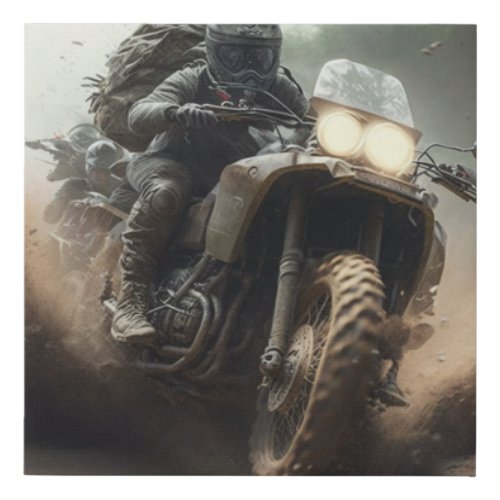 The thrill of Off_Roading through mud and hills Faux Canvas Print