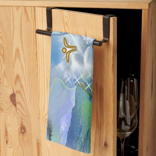 The Throat Chakra - Symbol Dreams Kitchen Towel (Thirds Fold)