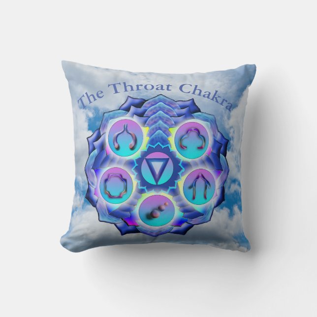 The Throat Chakra - Symbol the Breath Life Throw Pillow (Front)