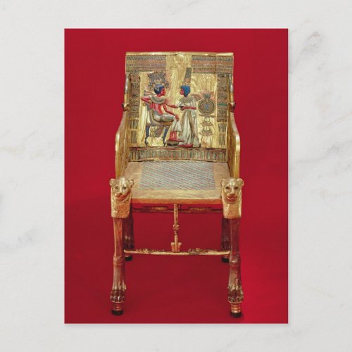 The throne from the Tomb of Tutankhamun Postcard