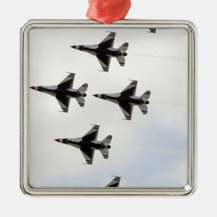 The Thunderbirds form a 6-ship Delta formation Metal Ornament
