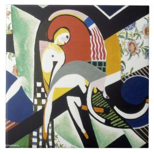 The Thundershower, colorful artwork Ceramic Tile