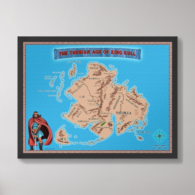 The Thurian Age World Map Framed Art (Framed Front)