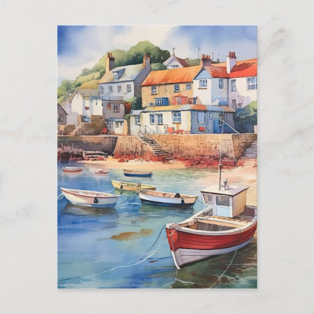 The Tide Is Out In The Harbor Postcard (Front)