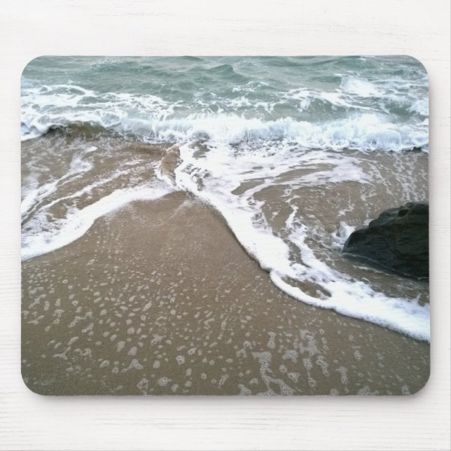 The Tide Washing Ashore Over the Rocks Mouse Pad (Front)