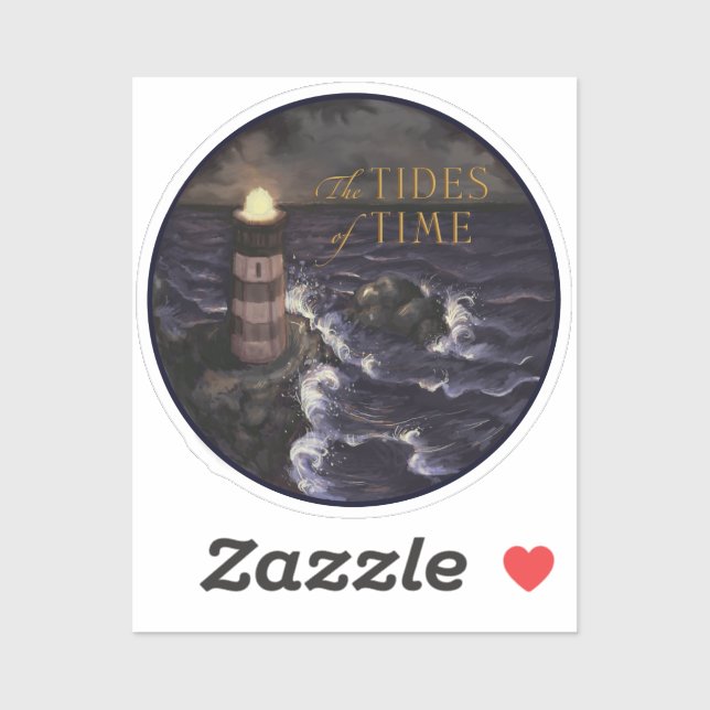 "The Tides of Time" Lighthouse in a Storm Sticker (Sheet)