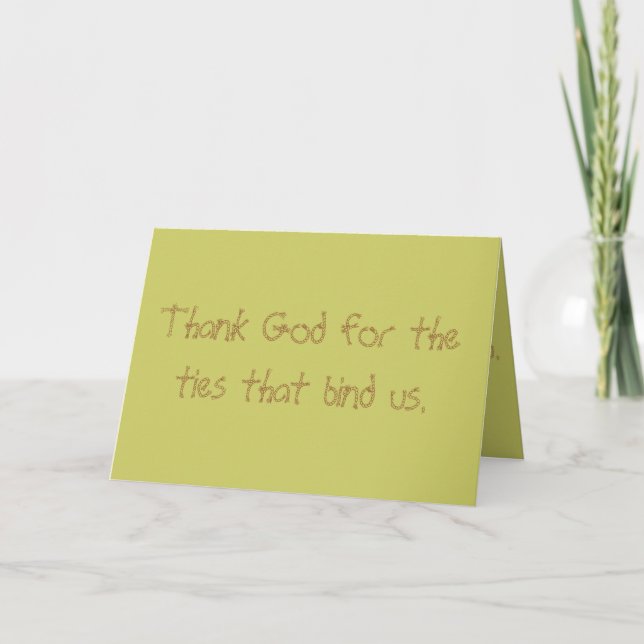 The ties that bind letterpress thank you card (Front)