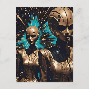 The Tiffany Twisted Twins - Ken Gage Surreal Art Postcard