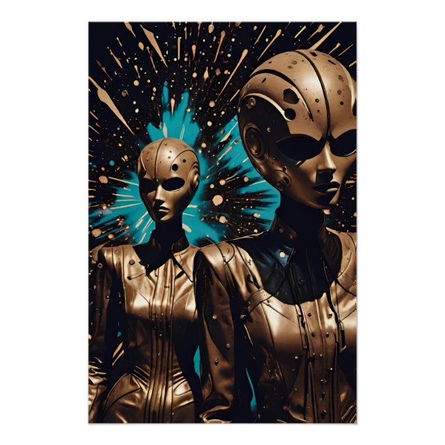 The Tiffany Twisted Twins - Ken Gage Surreal Art Poster (Front)