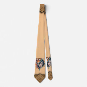 The tiger and the woman, strength and grace. neck tie