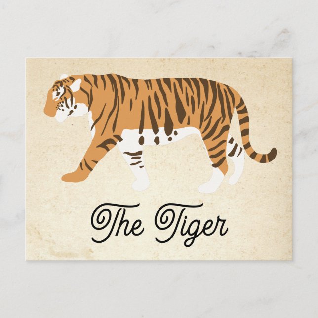 The Tiger Color Block Holiday Postcard (Front)