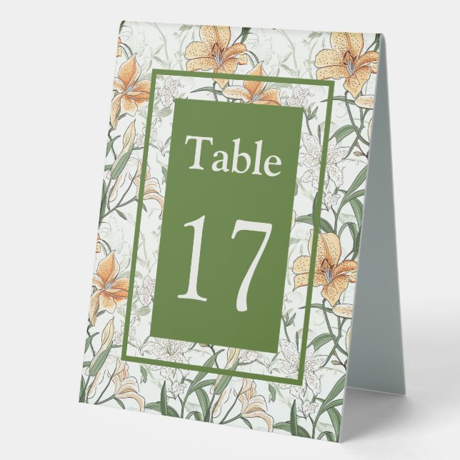 The Tiger Lilies, green, Table Tent (Front)