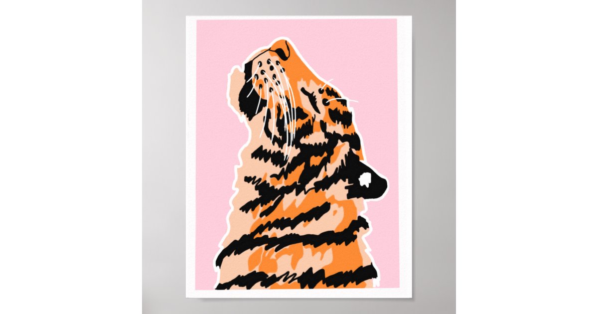 Tigger Rizz The Tiger Rizz on Pink Background Poster | Zazzle
