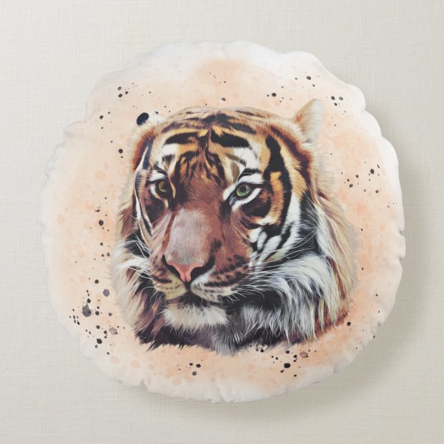 The Tiger Round Pillow (Front)