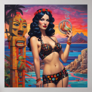 The Tiki Dream Beach Daydream - Ken Gage Art Poster