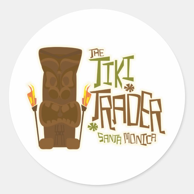 The Tiki Trader Basic Style Classic Round Sticker (Front)
