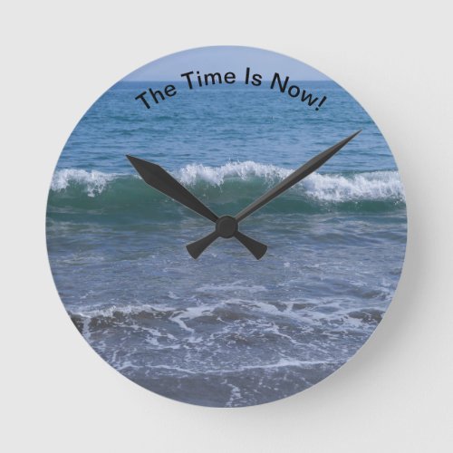 The Time Is Now Ocean Wall Clock
