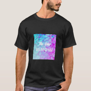 The time is now pink blue marble y2k  T-Shirt