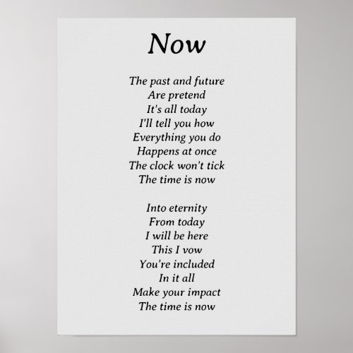 The Time Is Now Poster
